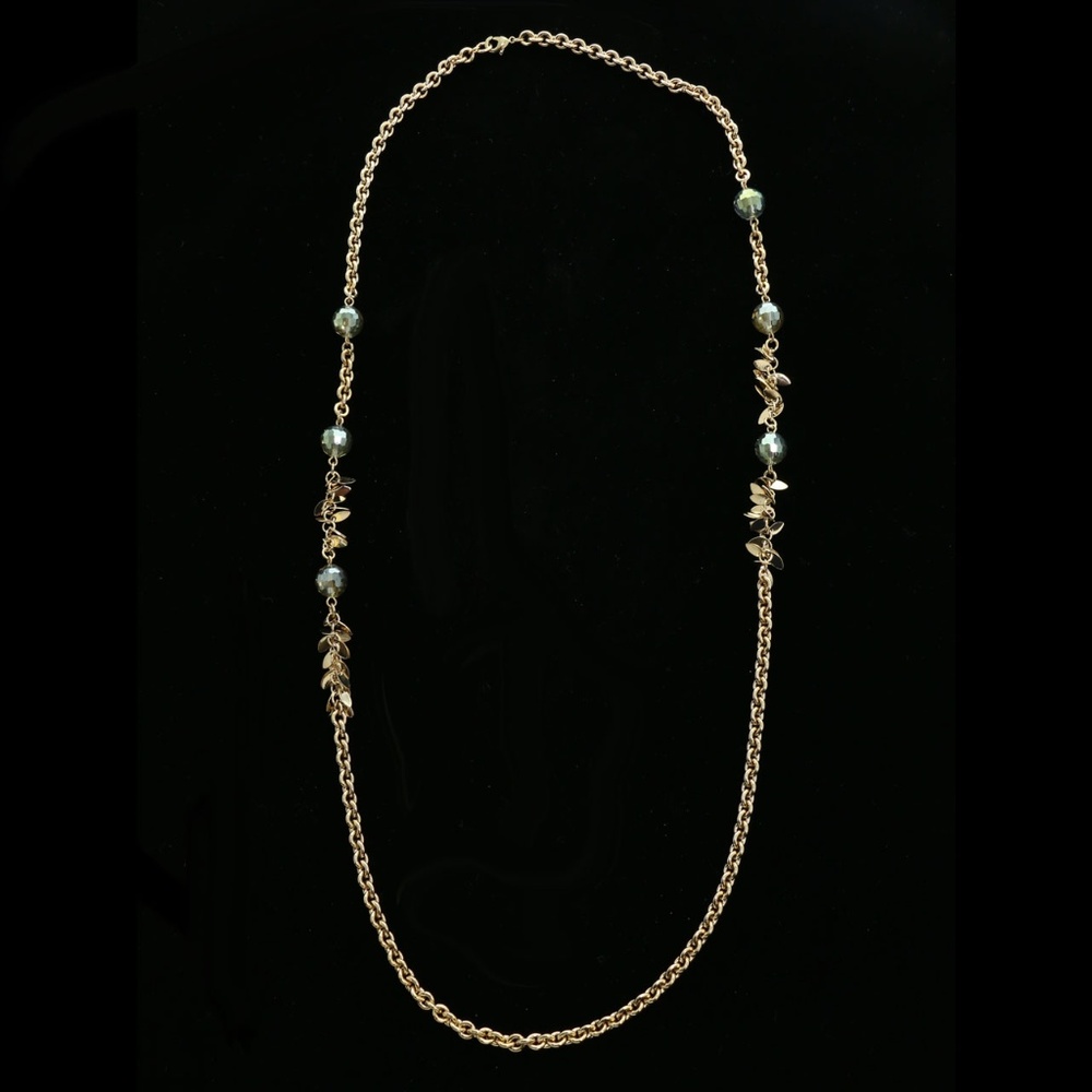 Luxury Faceted Necklace Gold/Green NWOT
